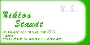 miklos staudt business card